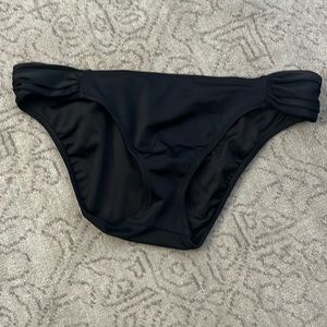Victoria’s Secret black bikini bottom, side detail